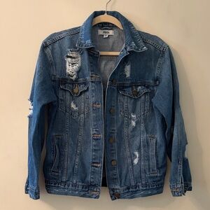 Women's Distressed Blue Jean Jacket